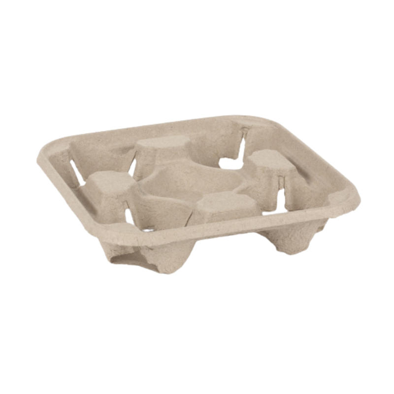 Pulp Fibre 4 Cup Carrier Trays