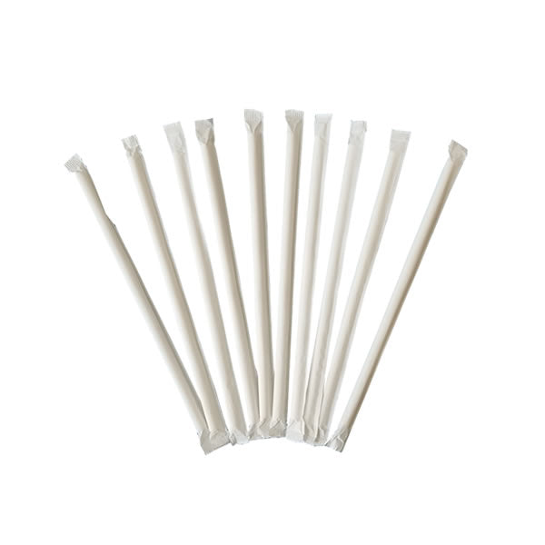 6mm Individually Wrapped White Paper Straws Inn Supplies