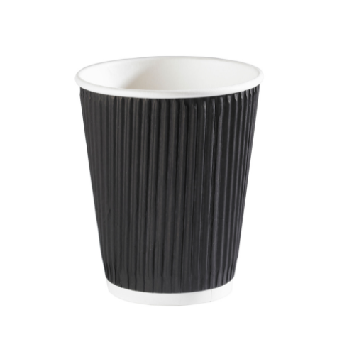 12oz Black Ripple Cups