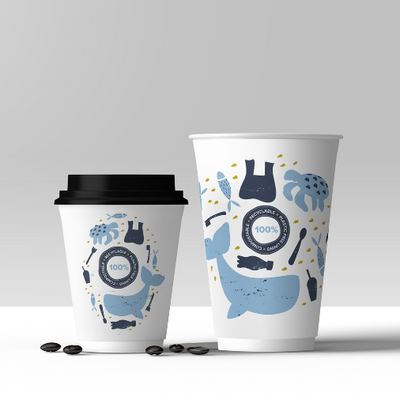 8oz Double Wall Compostable Aqueous Cups