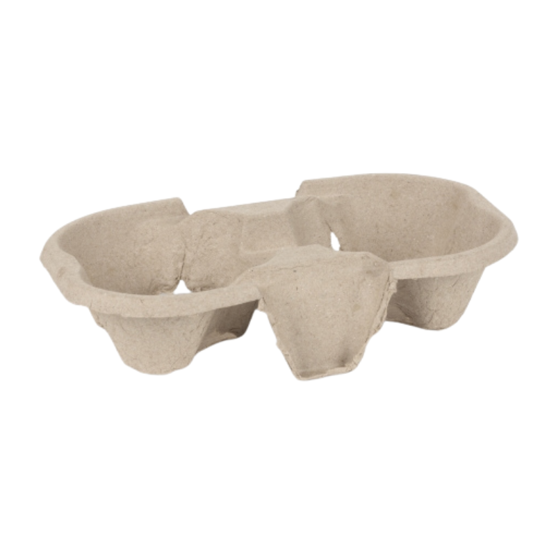Pulp Fibre 2 Cup Carrier Trays