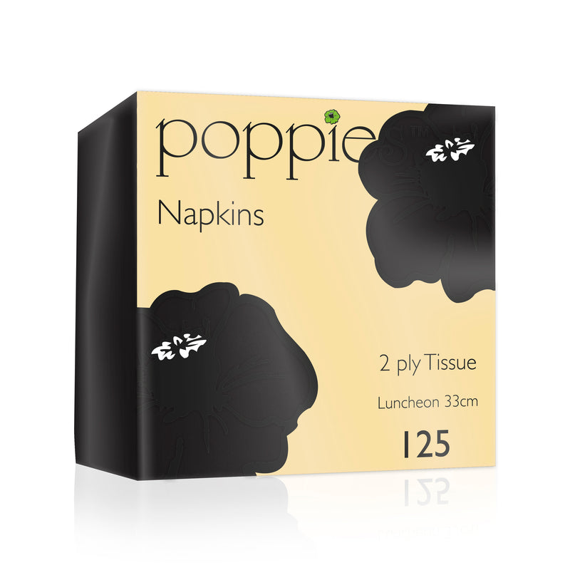 33cm Jet Black Paper Napkins