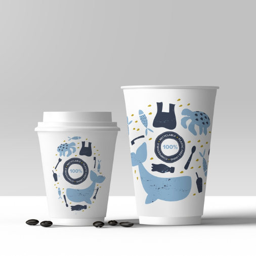 8oz Double Wall Compostable Aqueous Cups