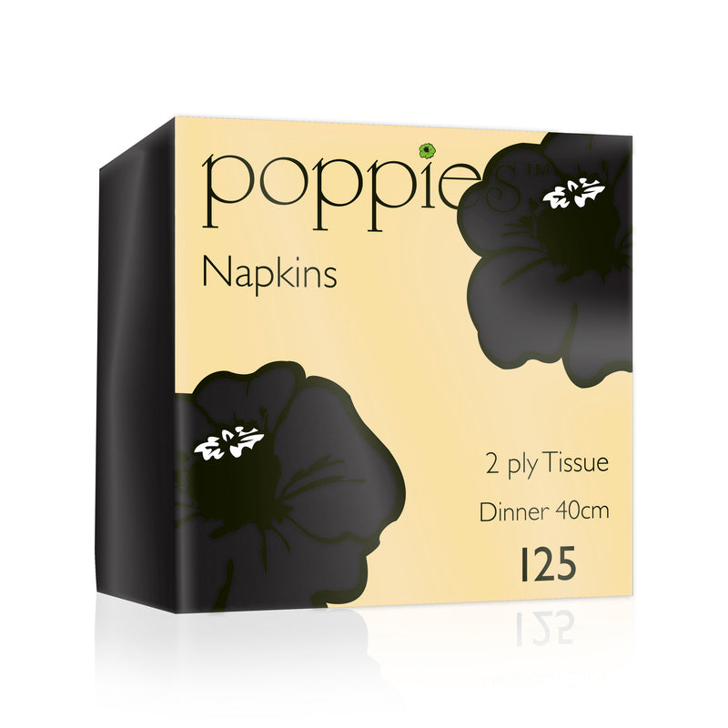 40cm Large Jet-Black Paper Serviettes