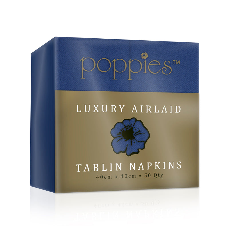 40cm 4Ply 8 Fold Dark Blue Tablin Airlaid Paper Napkins