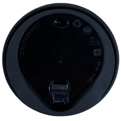 Black Tab Lids For 10-16oz Coffee Cups
