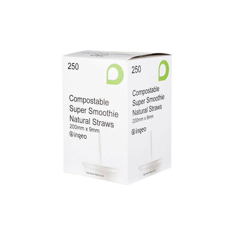 9mm PLA Natural Biodegradable Smoothie Straws