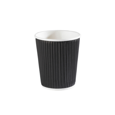 8oz Black Ripple Cups