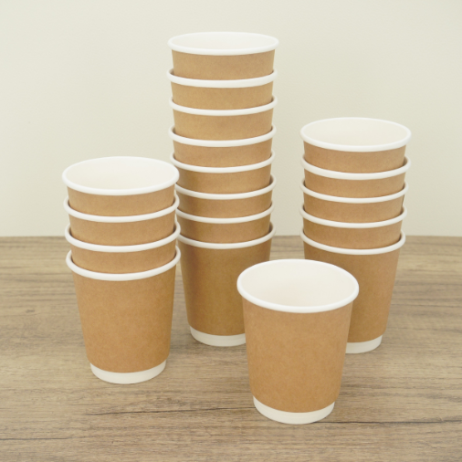 8oz Kraft Double Wall Brown Paper Cups
