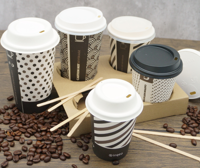 10oz Bamboo Mixed Compostable Paper Cups