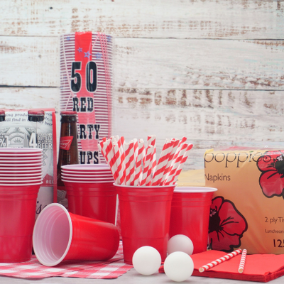 16oz Red American Plastic Party Cups