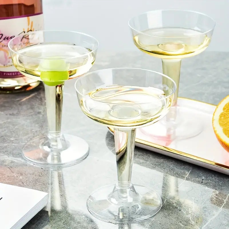 3.5oz Two-Piece Plastic Coupe Cocktail Glasses