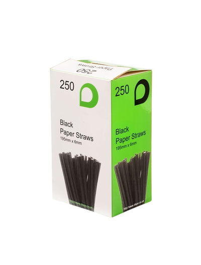 Black Paper Straws - Biodegradable / Compostable