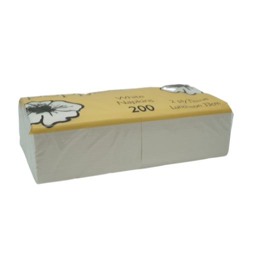 33cm White Luncheon Napkins 2 Ply (Pack 200)