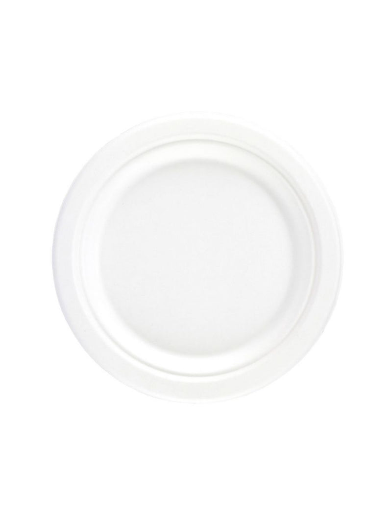 7" Bagasse Round Biodegradable Plates