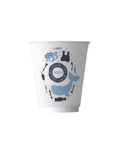 8oz Double Wall Compostable Aqueous Cups
