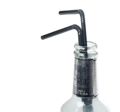 Black Plastic Drinking Straws