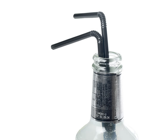 Black Plastic Drinking Straws