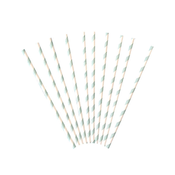 Blue Striped Paper Straws
