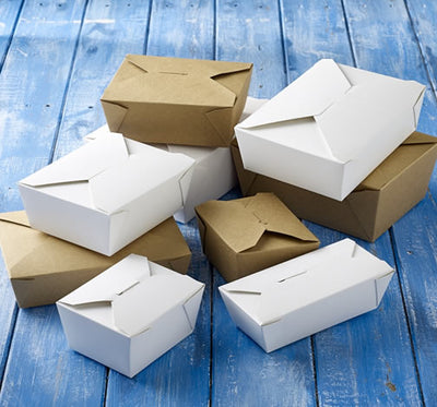 Brown And White Food Boxes