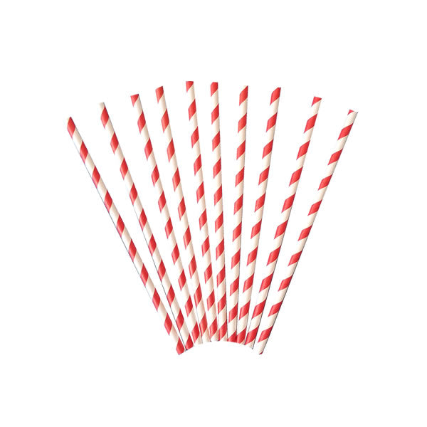 Red Striped Paper Straws