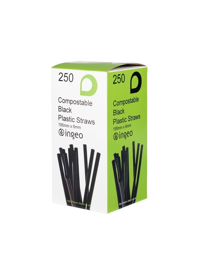 6mm Black PLA Biodegradable Straws