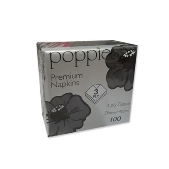 3-Ply Premium Black Paper Serviettes