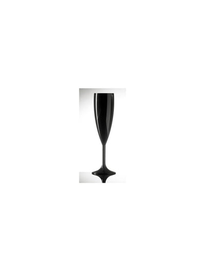 ELITE 6.5oz Premium Black Polycarbonate Champagne Flutes