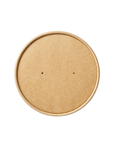 Large (26-32oz) Brown Kraft Lids For Deli Soup Cups