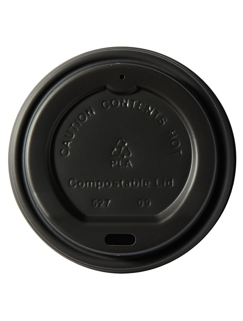 8oz Black Biodegradable Coffee cup lids