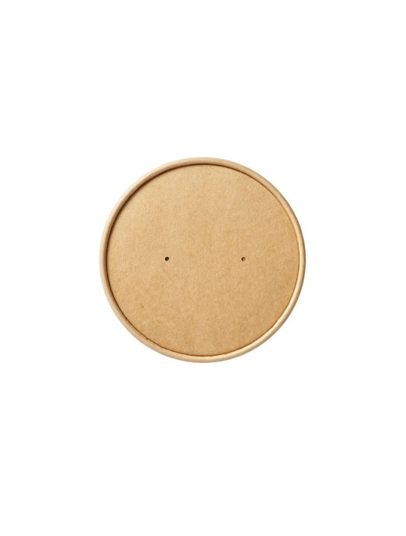 Small (8-16oz) Brown Kraft Lids For Deli Soup Cups